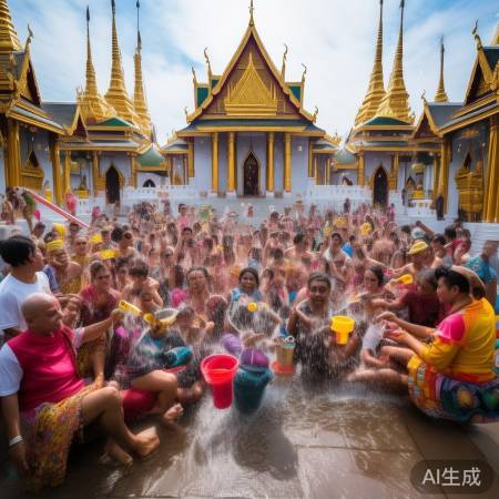 泰国泼水节盛装泼水,中国更重仪