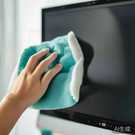 “轻柔擦拭除屏幕条纹”