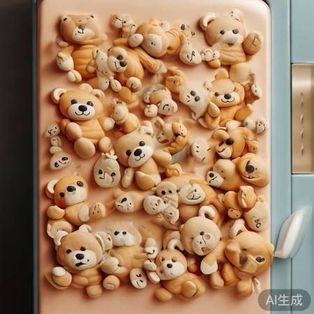 泰迪粘土冰箱贴可爱温馨