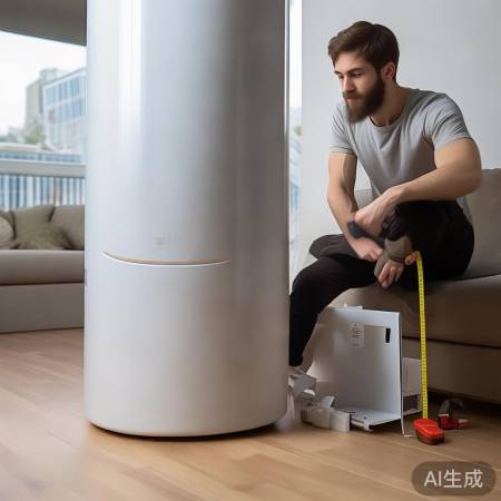 打开包装,固定热水器