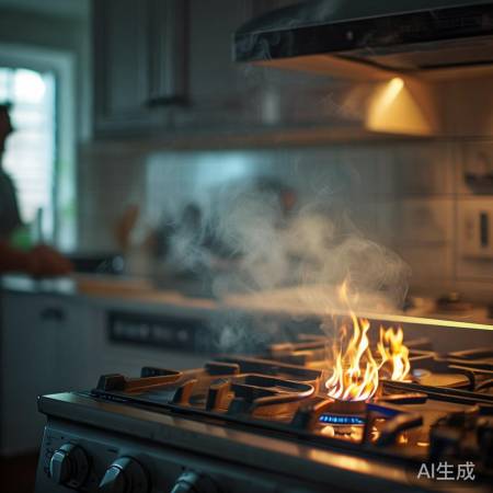 燃气灶异味来源:燃气与燃烧不充