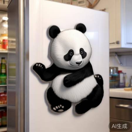 冰箱门萌熊猫贴