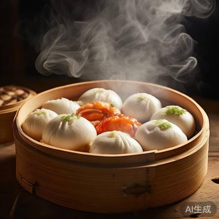 香气四溢,馒头海鲜佳肴