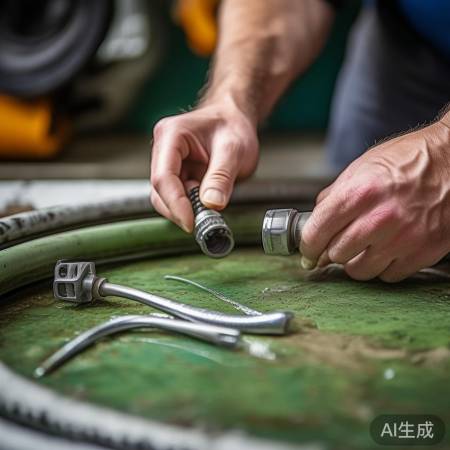 安装新喷水嘴,拧紧螺丝