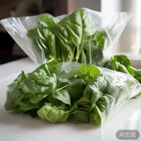 绿叶菜需保鲜,袋装冰箱存。