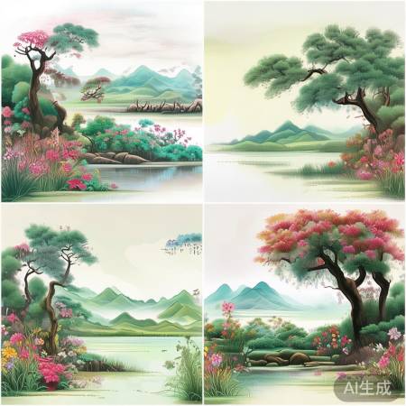 电视背景装饰画,自然元素点缀