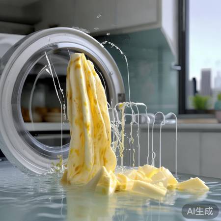 衣服吃黄油，排水管流出