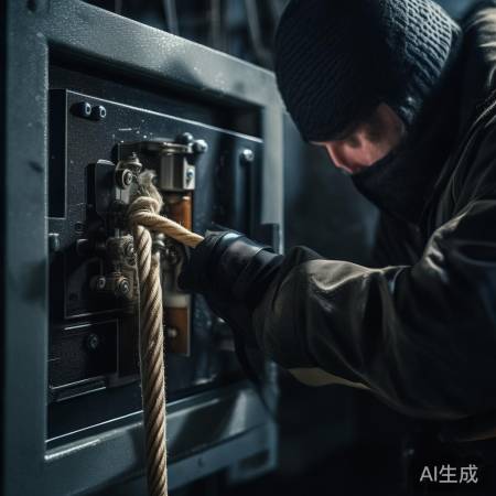 “绳长防翻倒固定保险柜”
