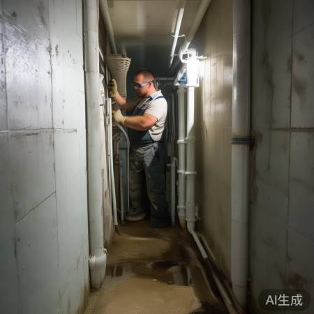 下水道检查,注意高度