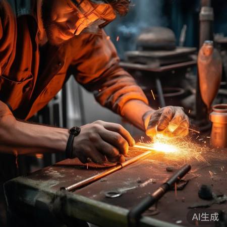 铜管焊接,焊料融化