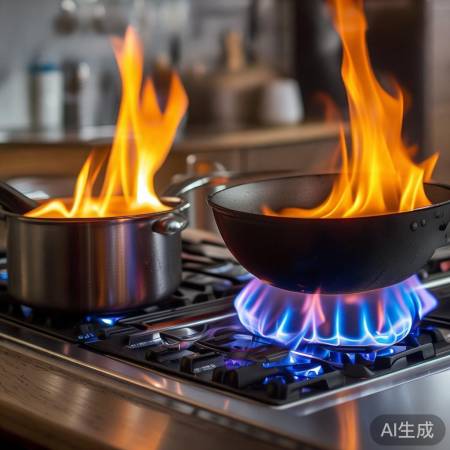 燃气灶多档火力,满足烹饪需求。