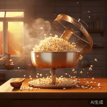 “玉米粒爆裂,耐心等待5分钟”