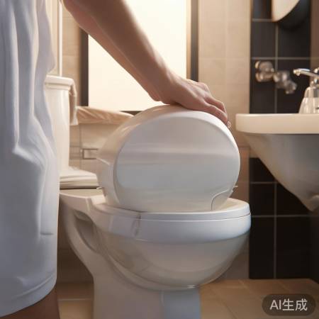 马桶盖取下，勿放远