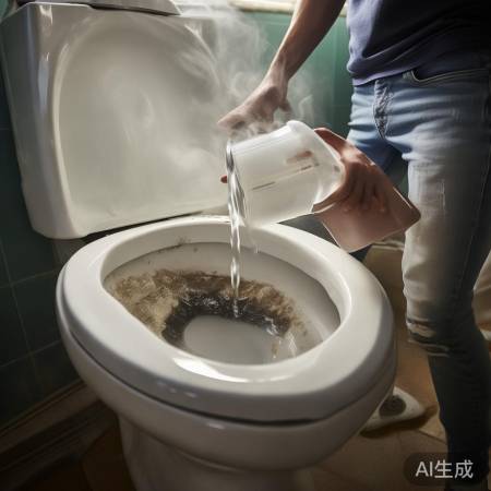 马桶除堵妙招:白醋热水浸泡
