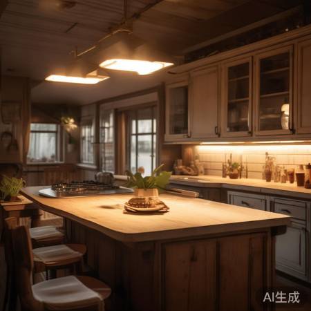 厨房照明:暖色调、适中亮度、长