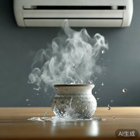 空调放水盆增湿,小心溅水