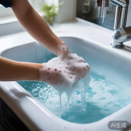 清除水垢刷洗中