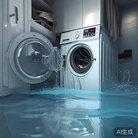 洗衣机内水溢,检查排水管或泵