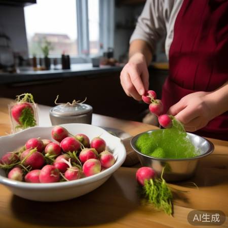 绿毛萝卜可吃,慎食消毒后。