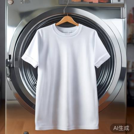 “白色T恤洗净如新”