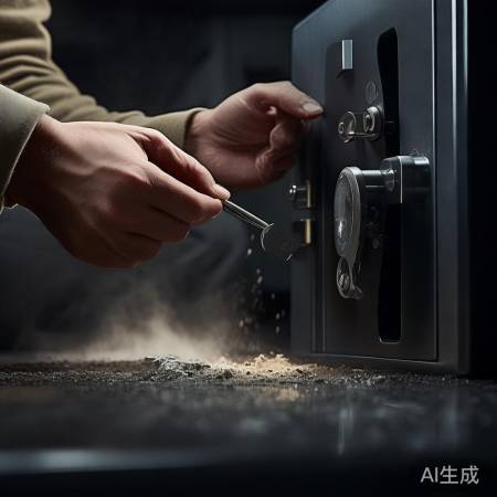 “摇晃保险柜,铅笔粉助转动”