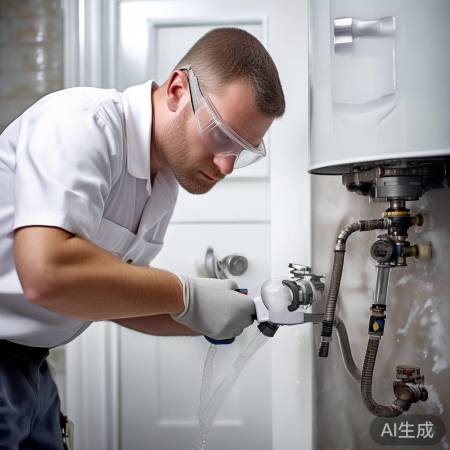 “安装热水器:涂抹肥皂水检查接