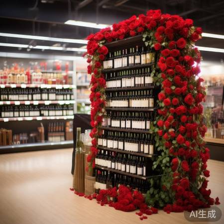 鲜花红酒柜，美又吸引顾客