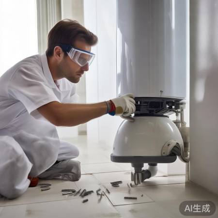 拆卸热水器外壳,注意安全。