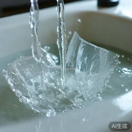 冲洗玻璃纸至无泡沫