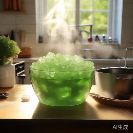 “冰镇绿豆汤,清凉夏日饮品”