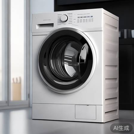 简洁黑白洗衣机，操作简便