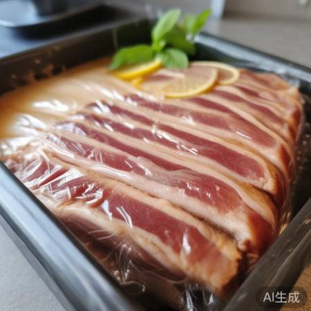 保鲜膜+柠檬/薄荷保鲜卤肉