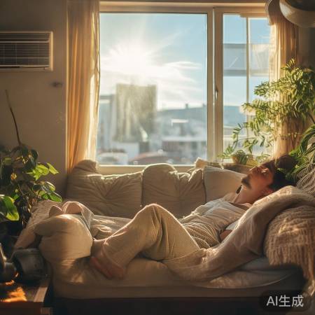 周末沙发上的惬意时光