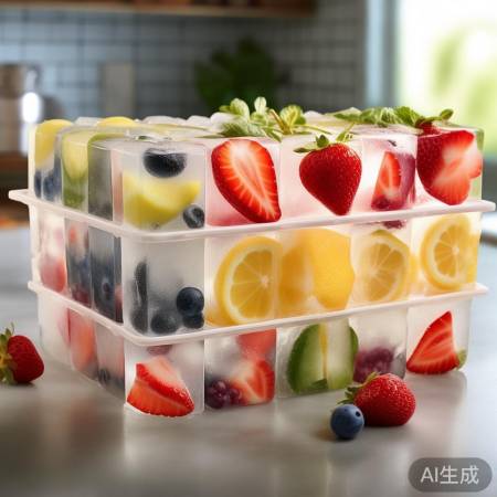 明星水果冰块饮品